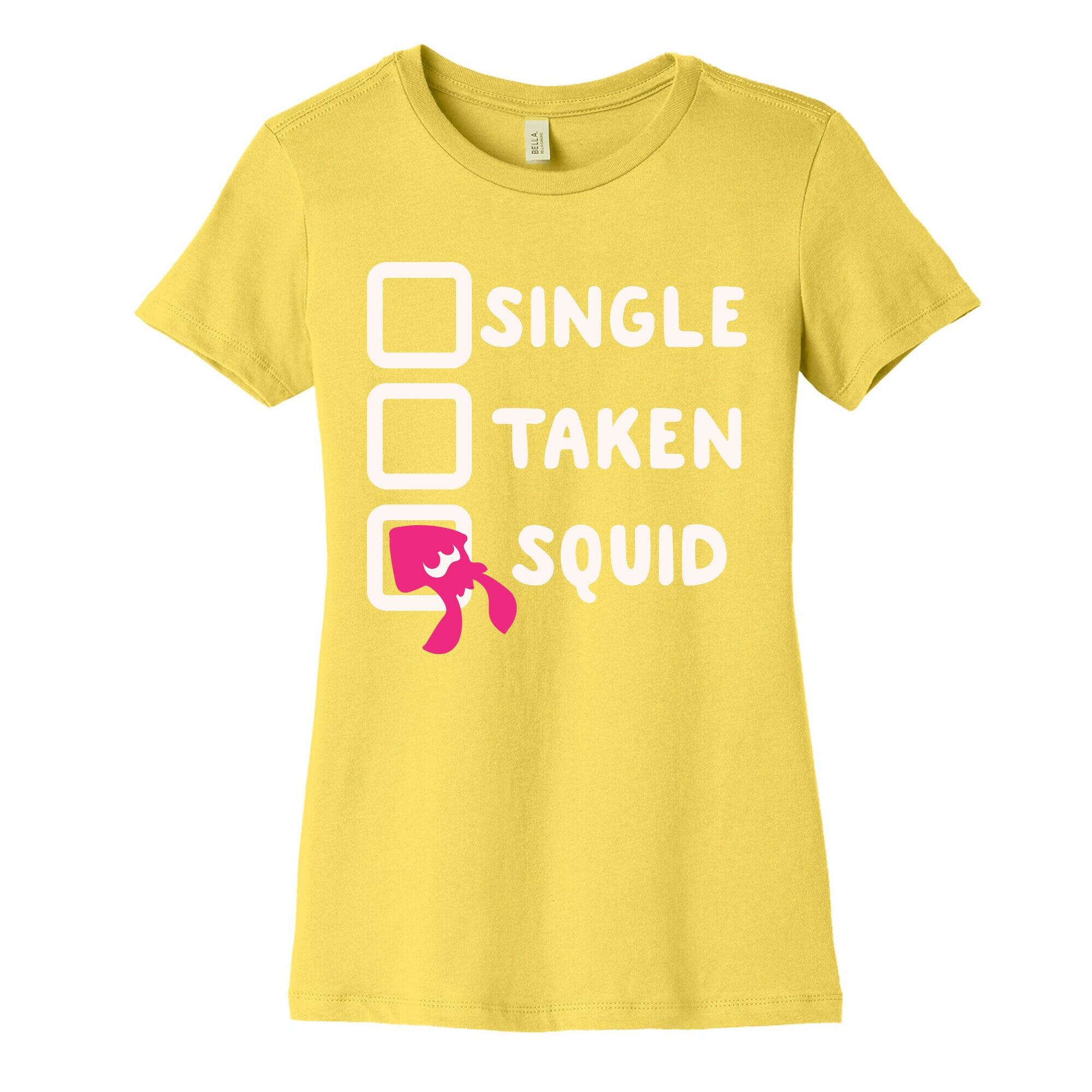 Single Taken Squid White Print Women's Cotton Tee